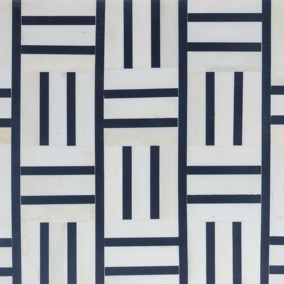 Navy & White Line Pattern Bone Box