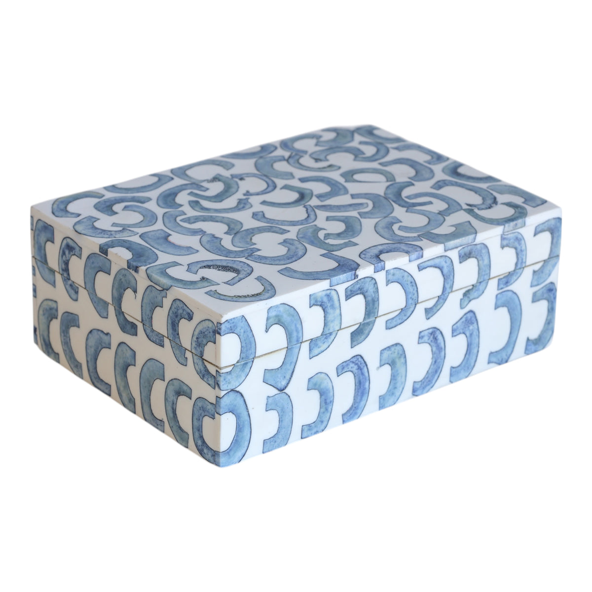 Navy Swirled Bone Box