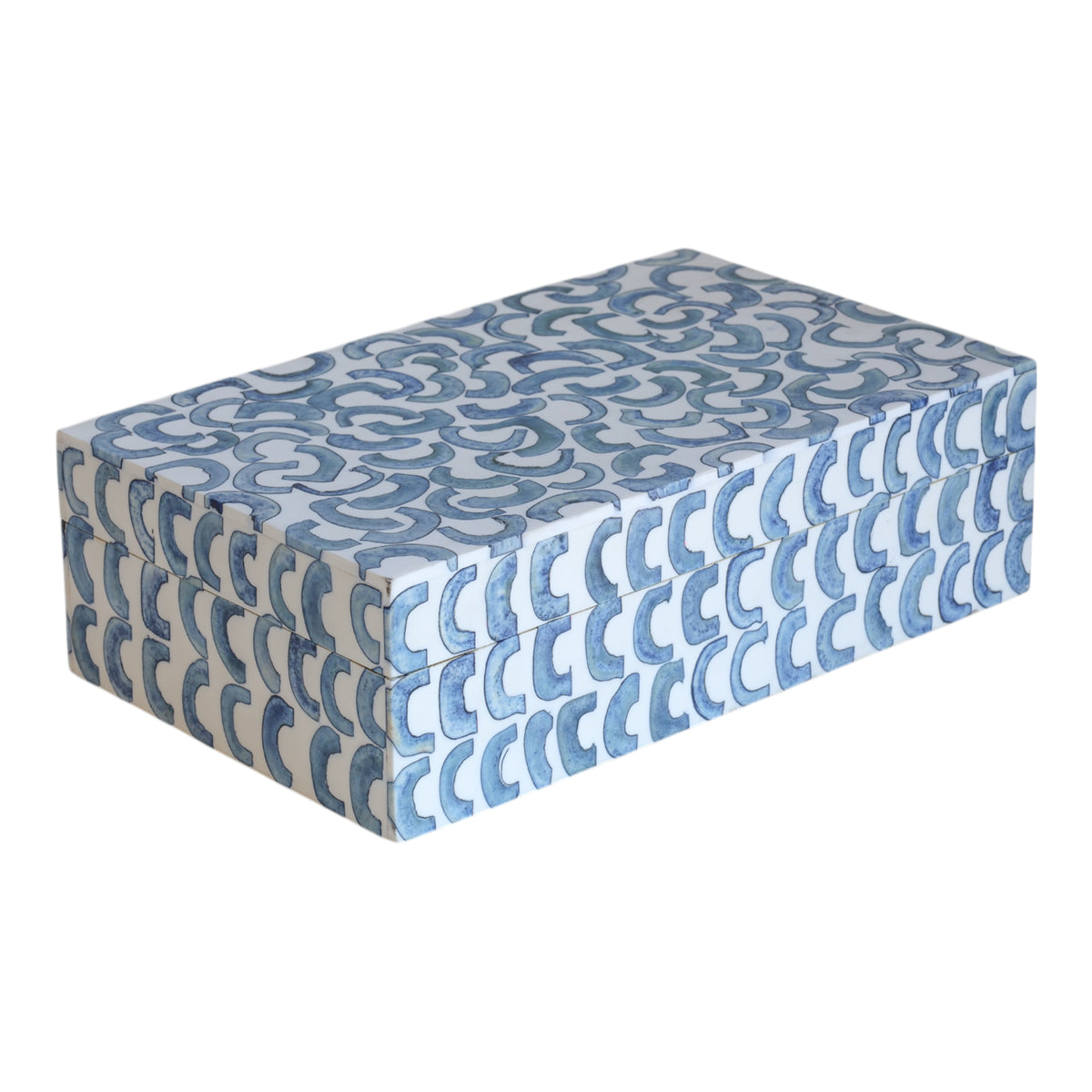 Navy Swirled Bone Box