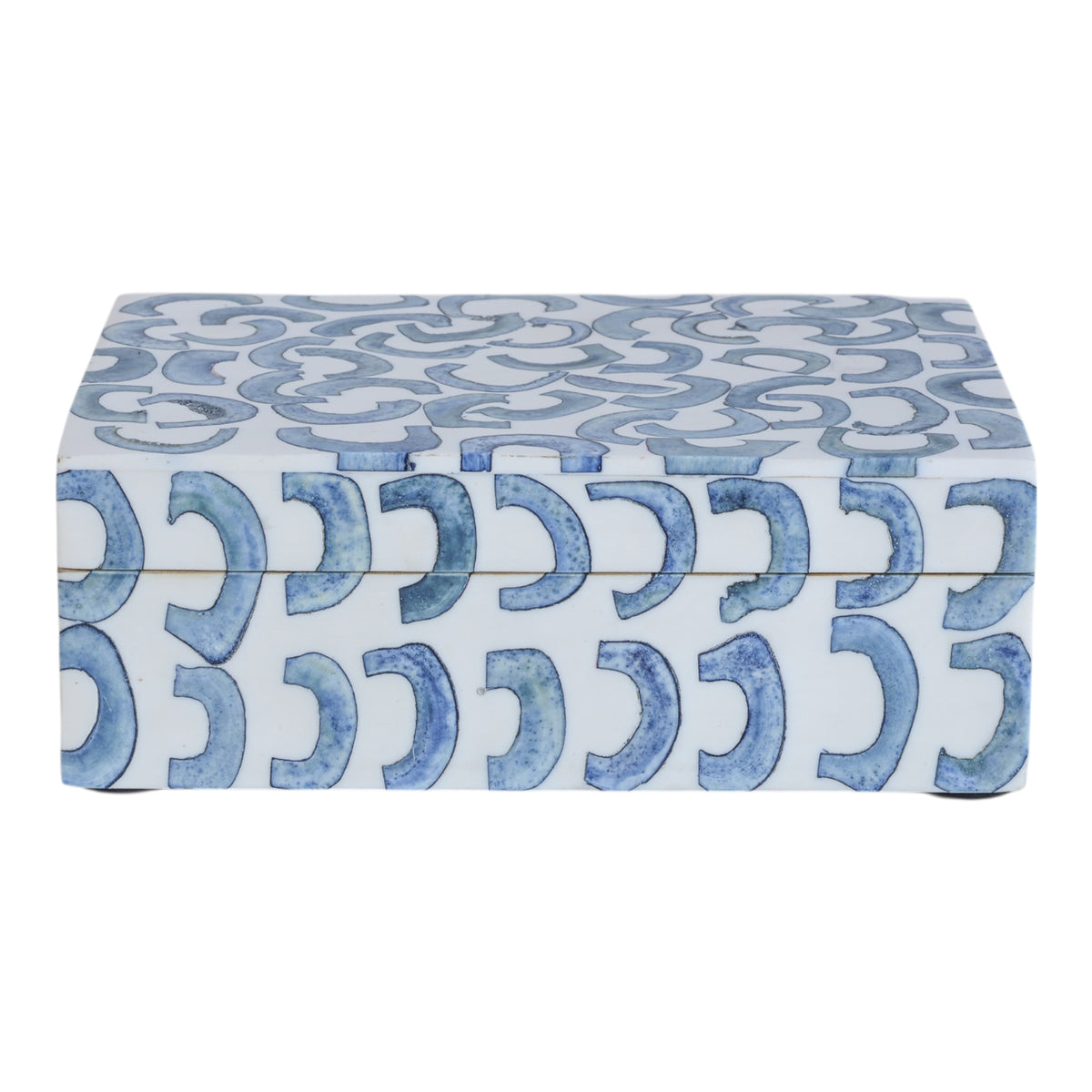Navy Swirled Bone Box