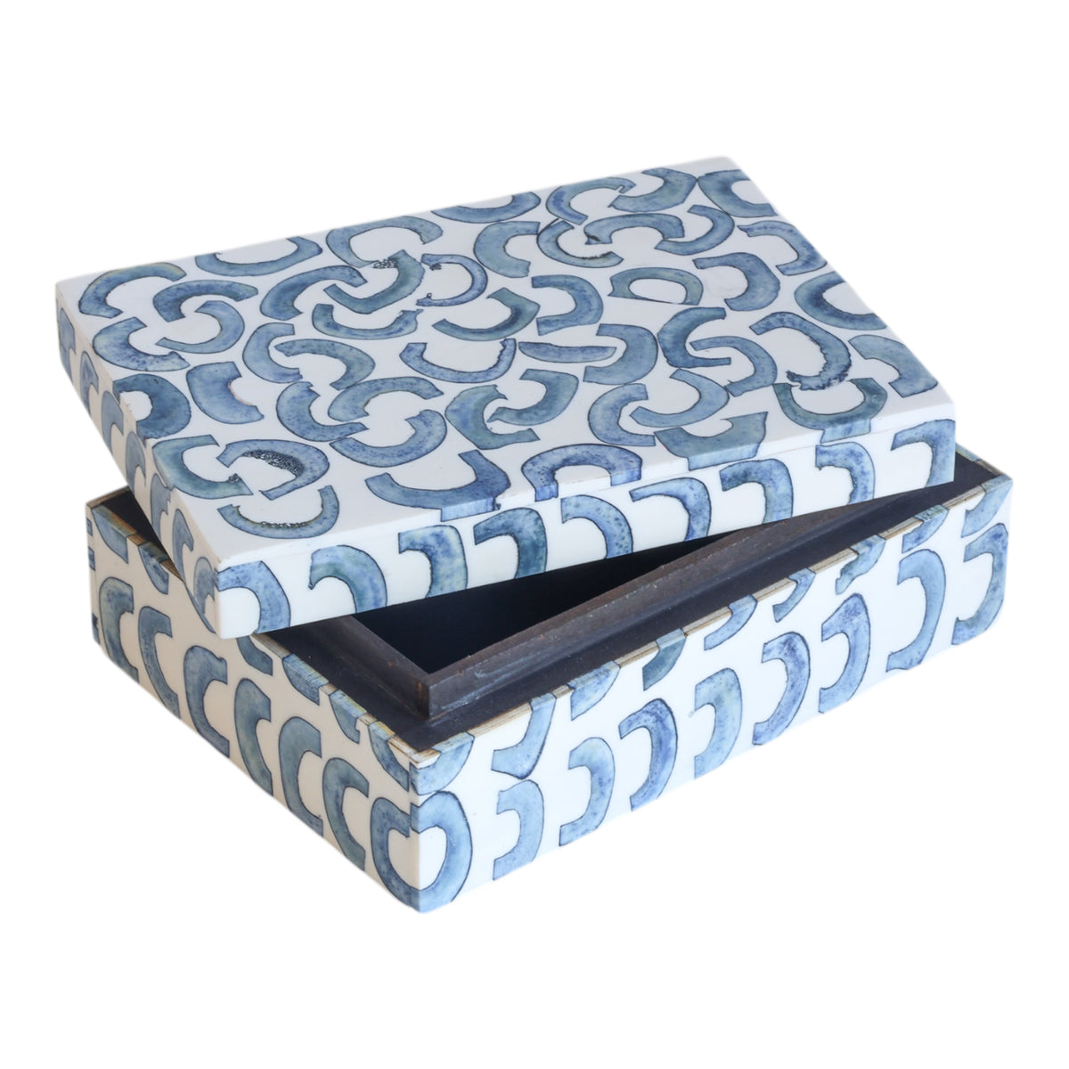 Navy Swirled Bone Box