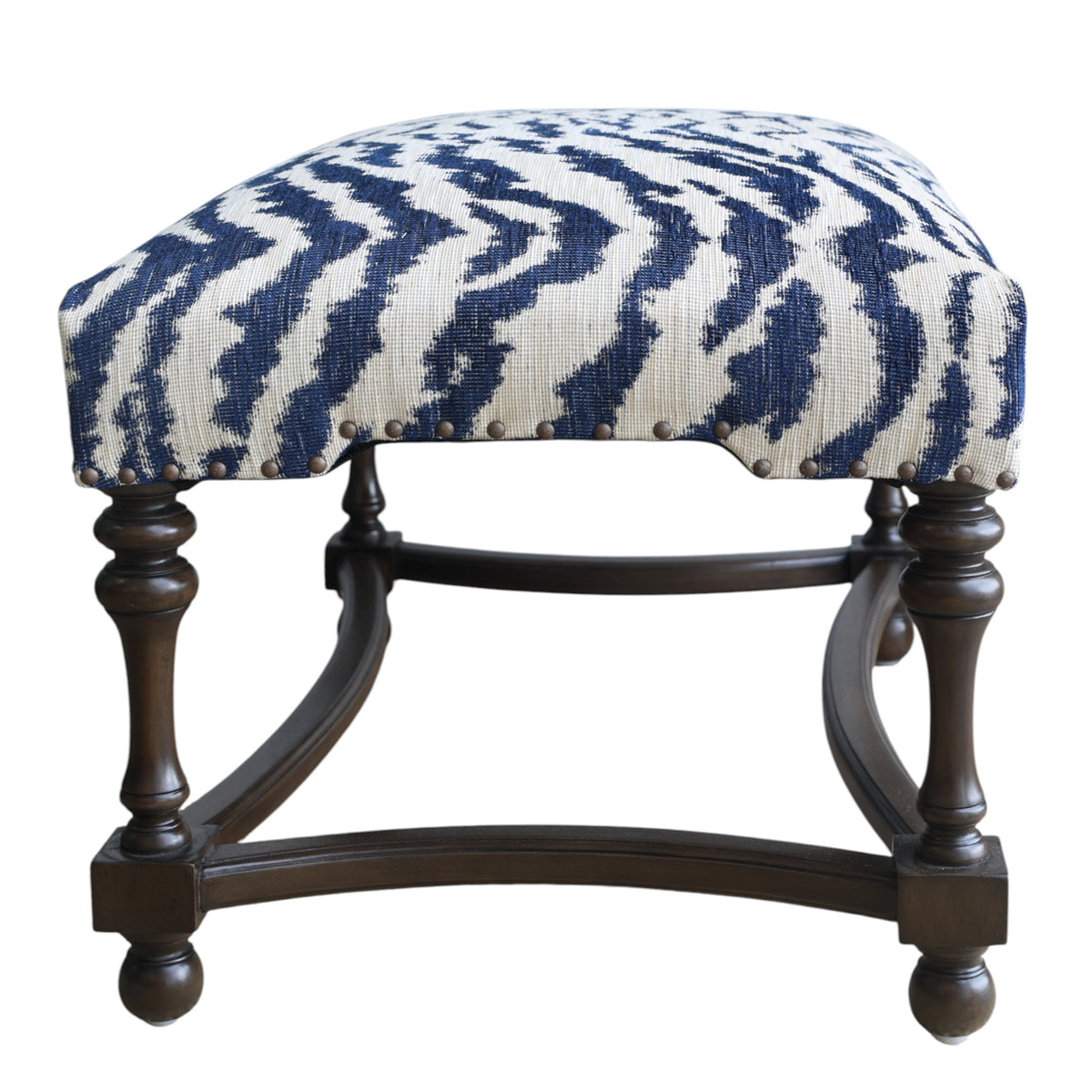 Navy Zebra Winston Ottoman