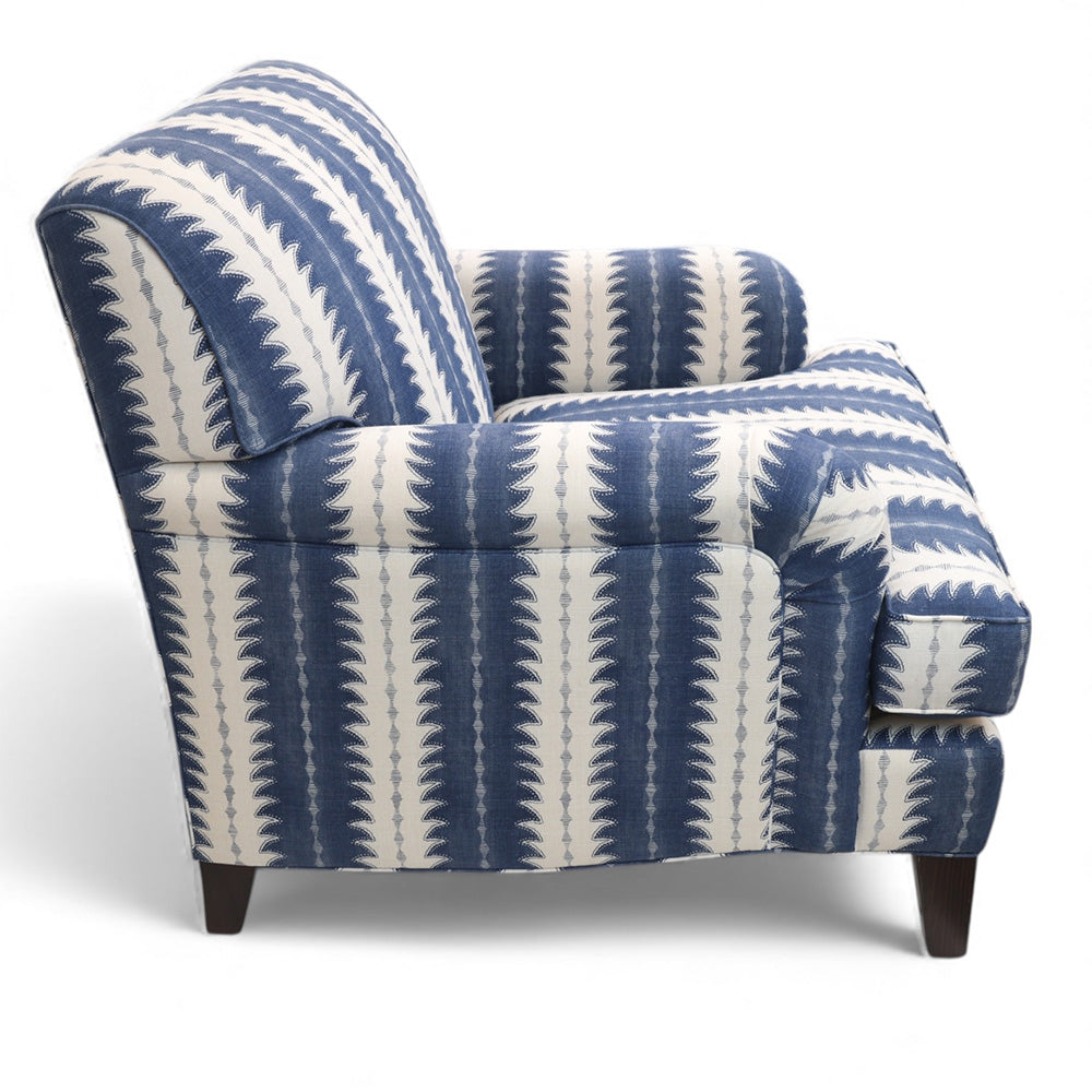 Gabby Arm Chair - Navy Fern - Ex Floor Stock