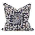 Navy Hand Embroidered Cushion