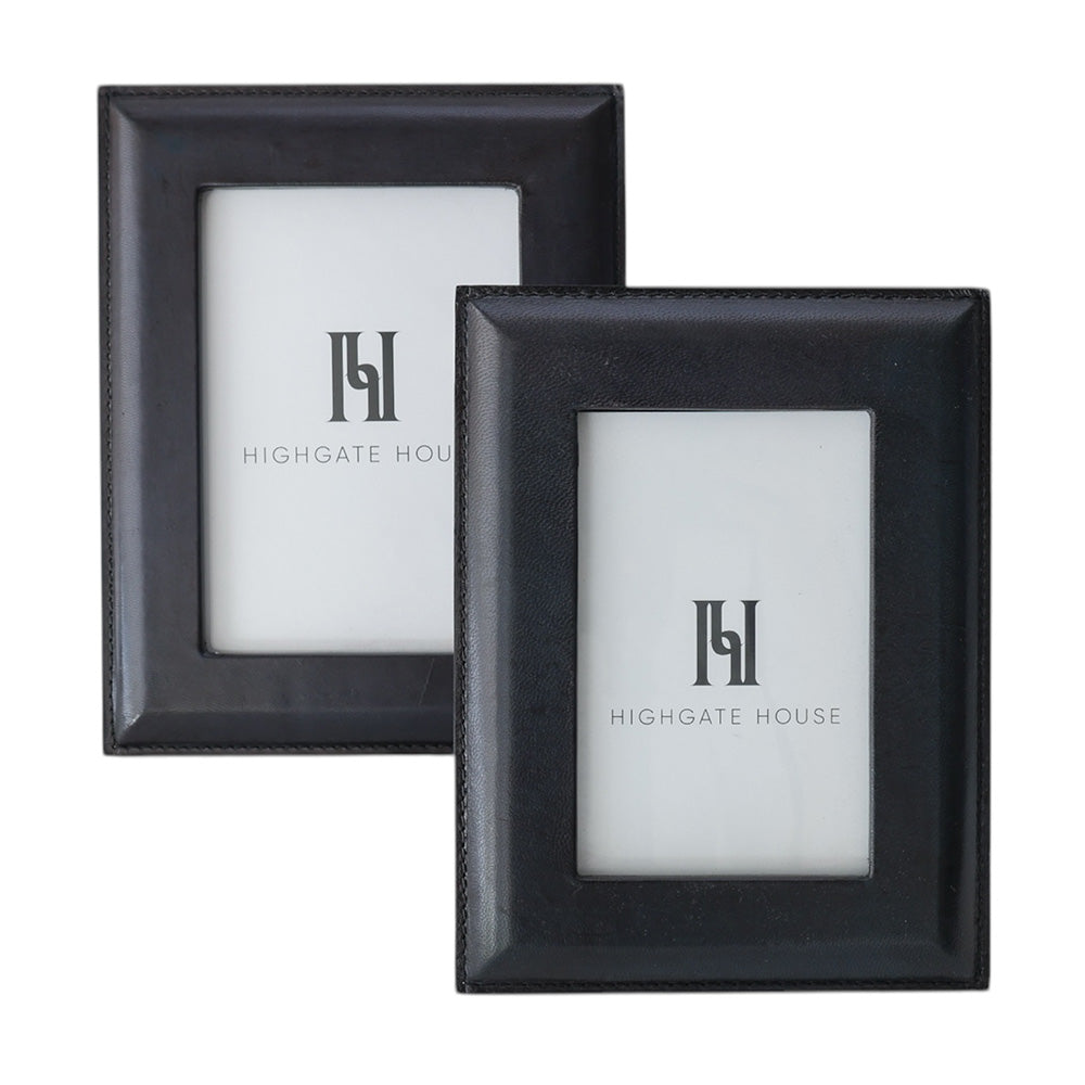 Navy Leather Photo Frame 4x6