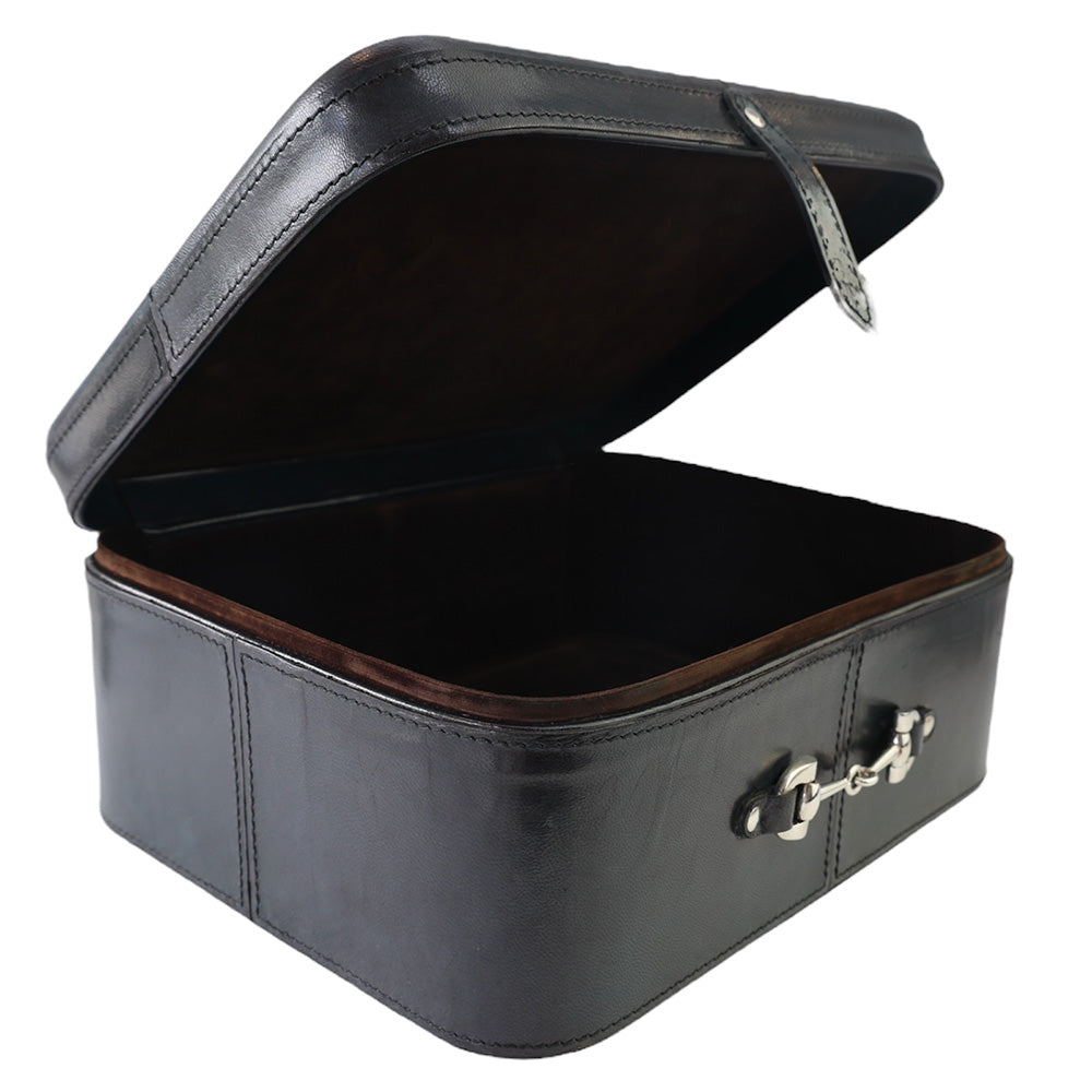 Navy & Silver Leather Box LGE