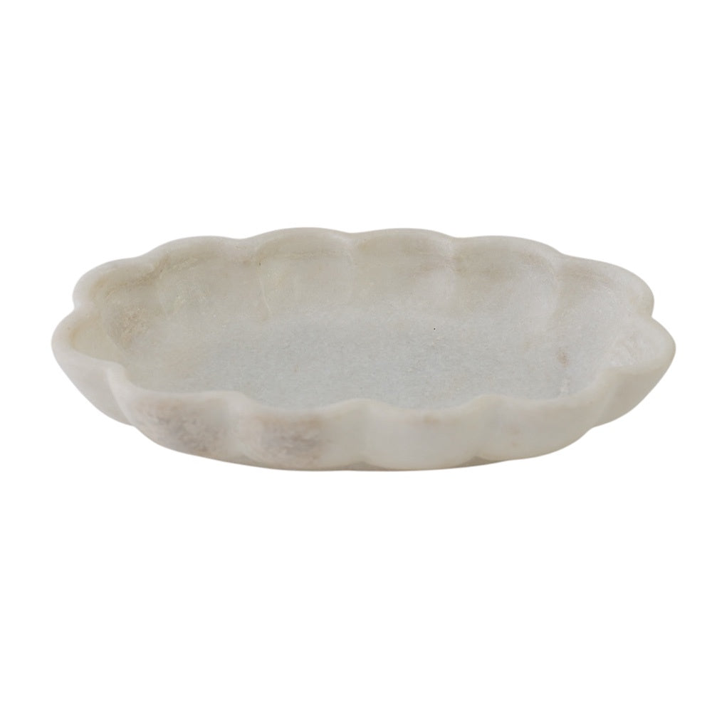 Marble Oval Scalloped Bowl