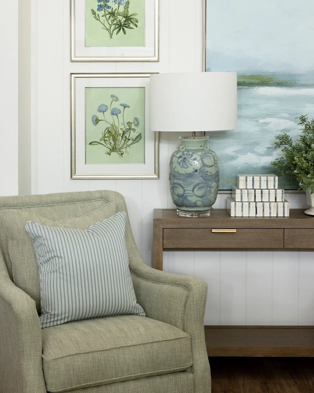 Pale Blue Classic Stripe Cushion