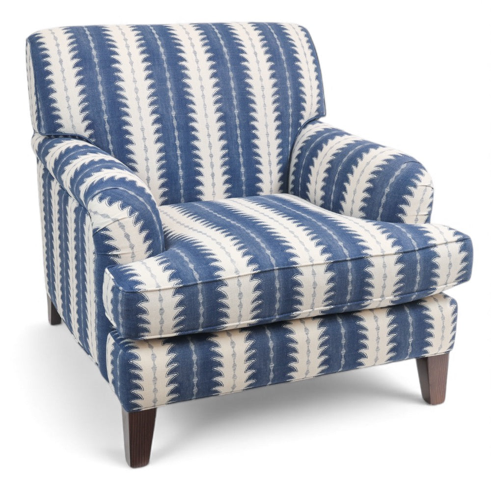 Gabby Arm Chair - Navy Fern - Ex Floor Stock