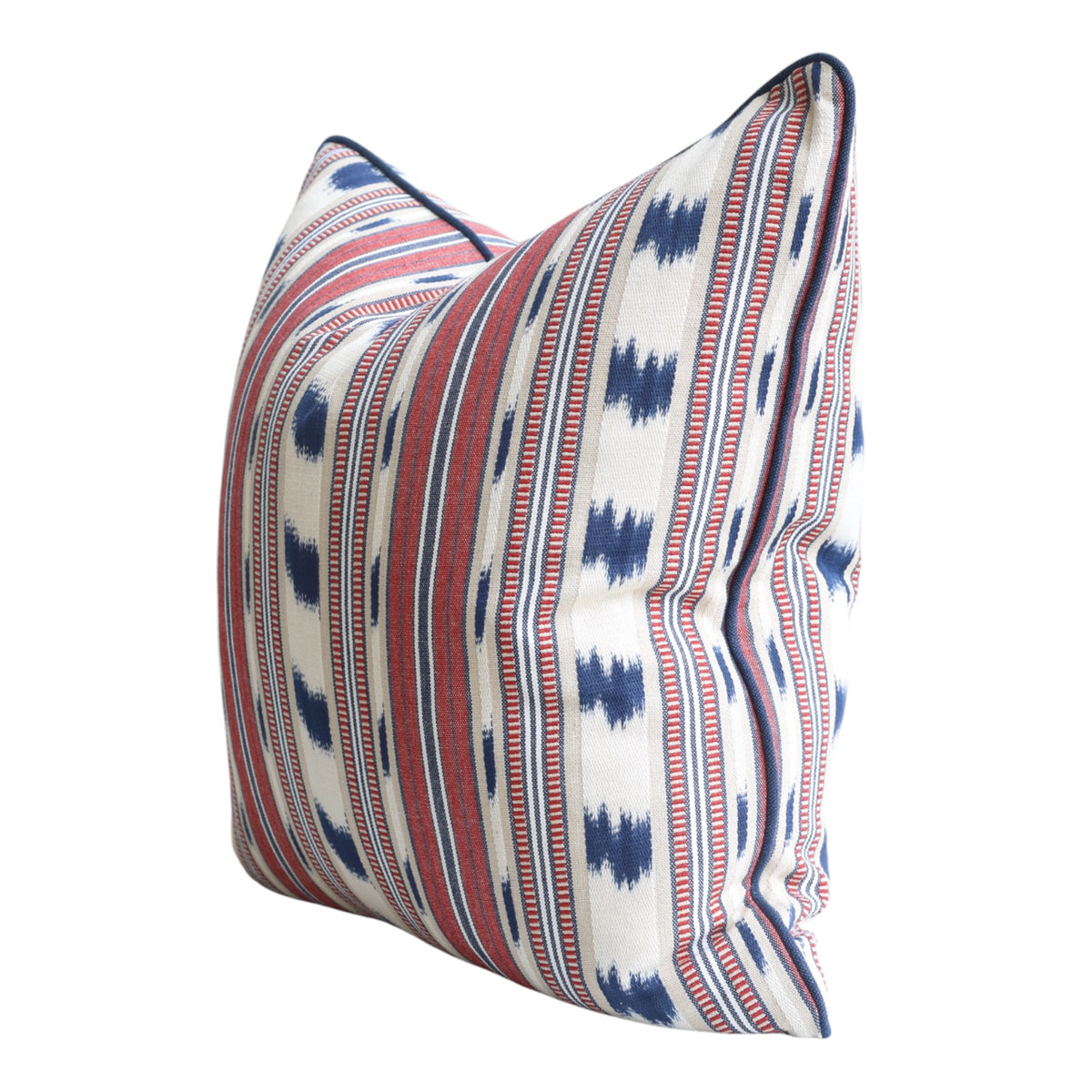 Red & Indigo Stripe Cushion