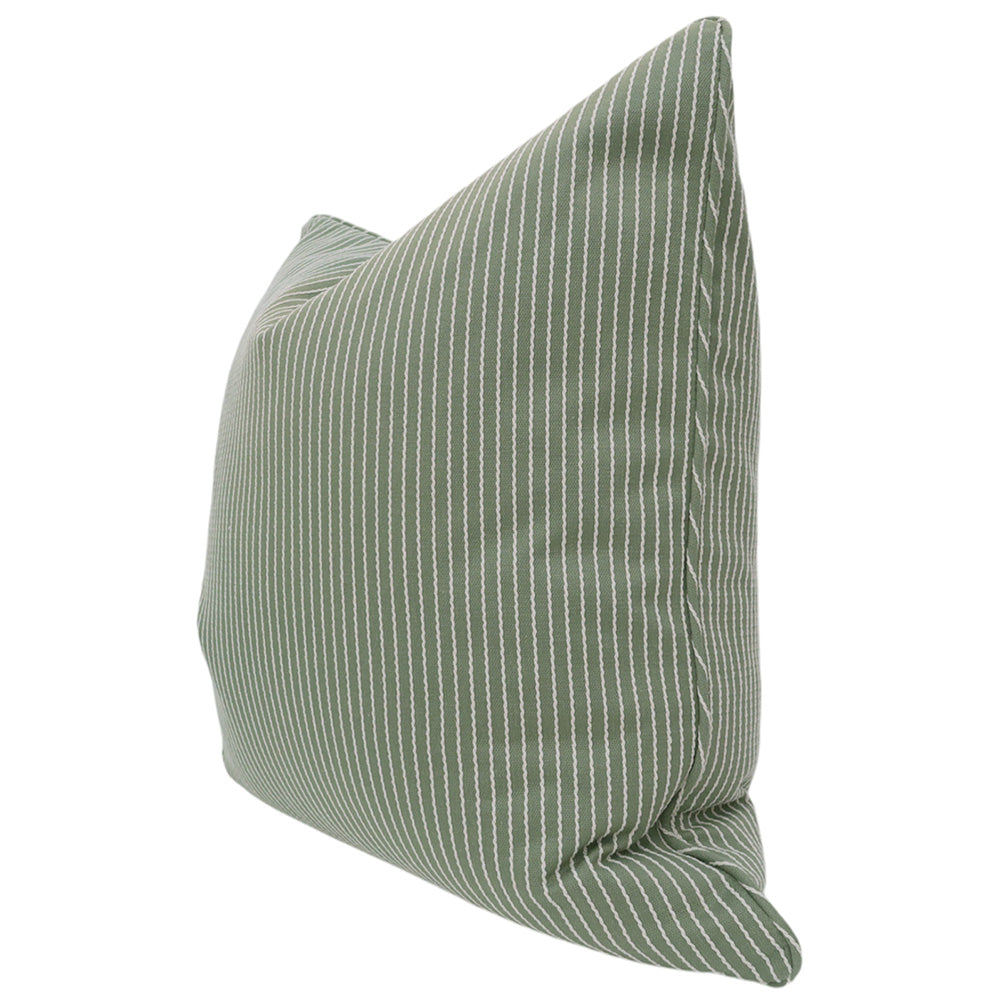Sage Cushion with White Stripe