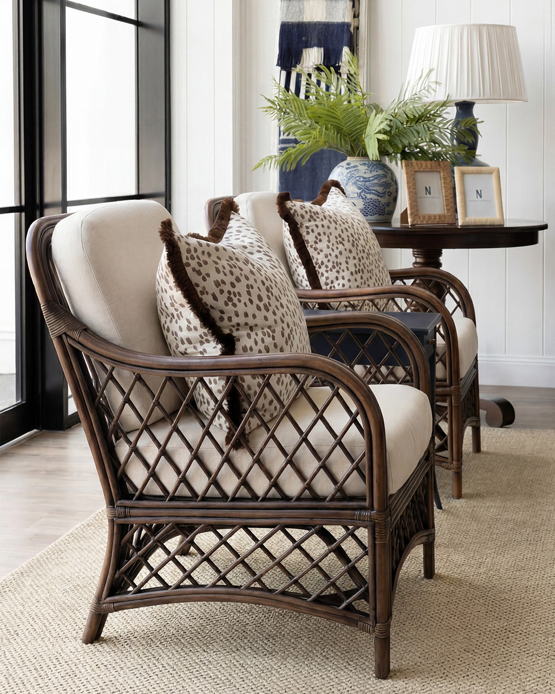 Trellis Dark Rattan Armchair