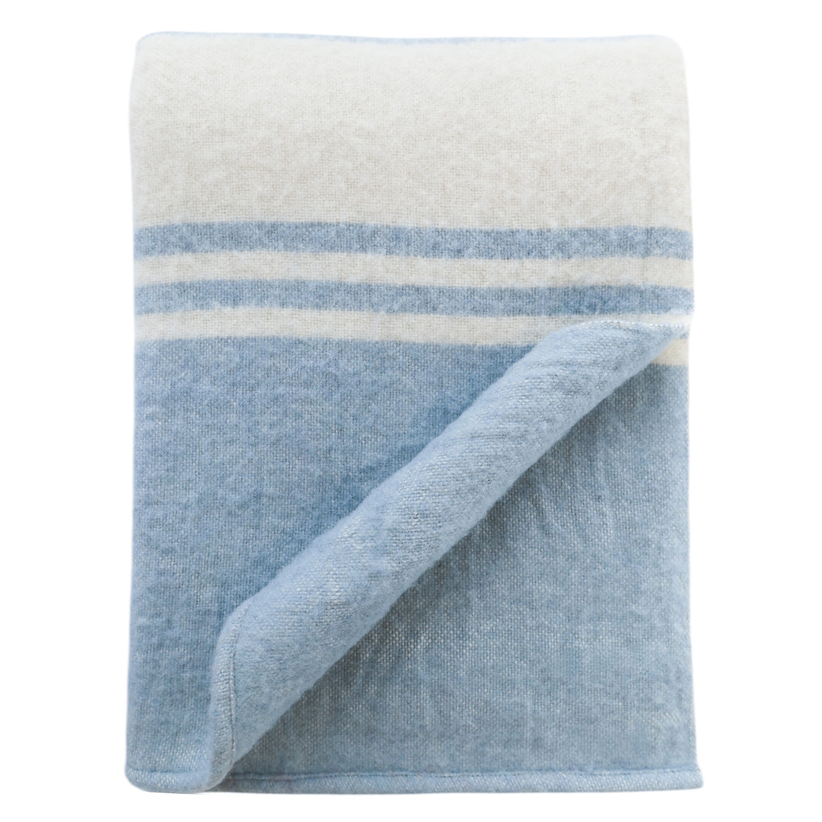 Wool Stripe Throw Pale Blue