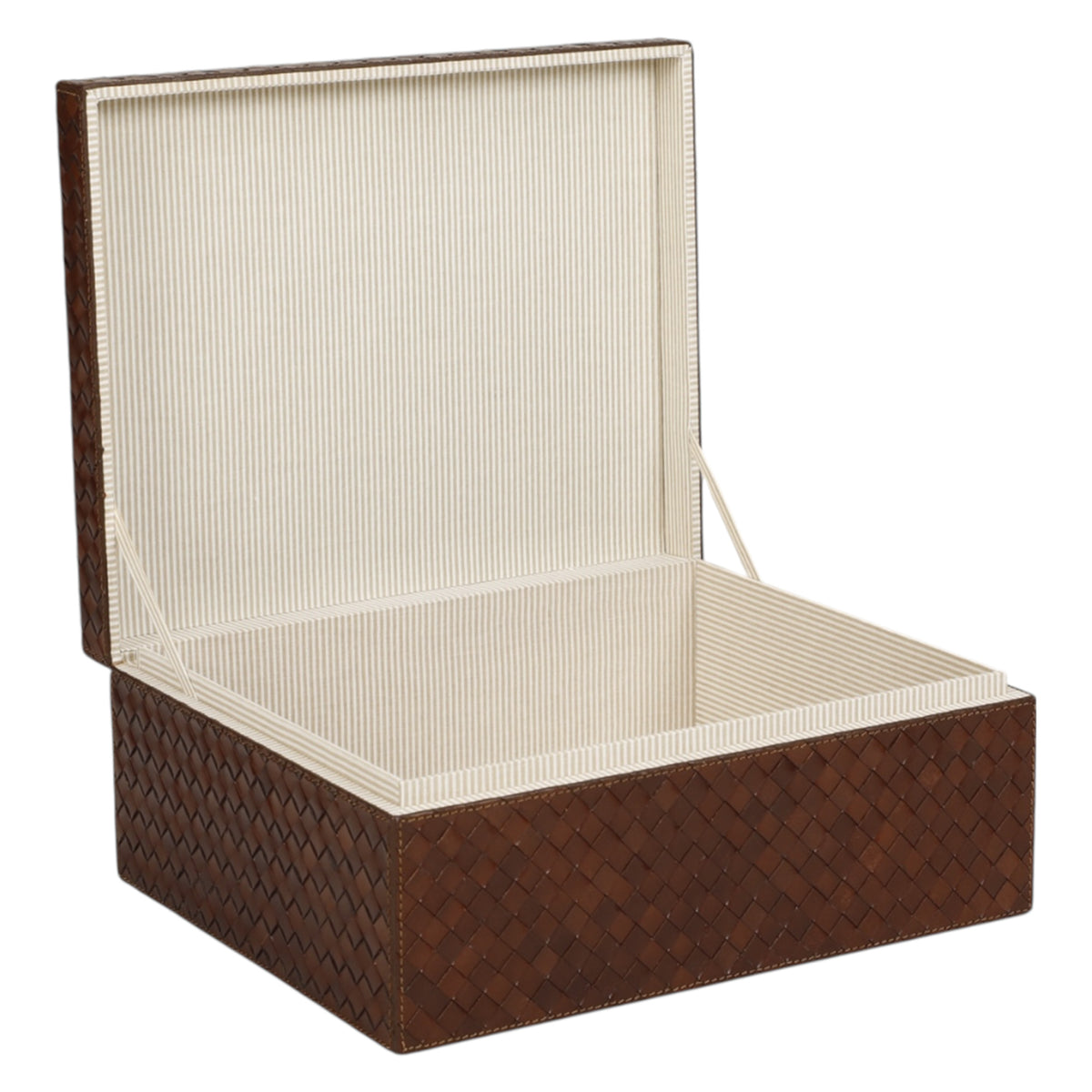 Woven Tobacco Leather Box L