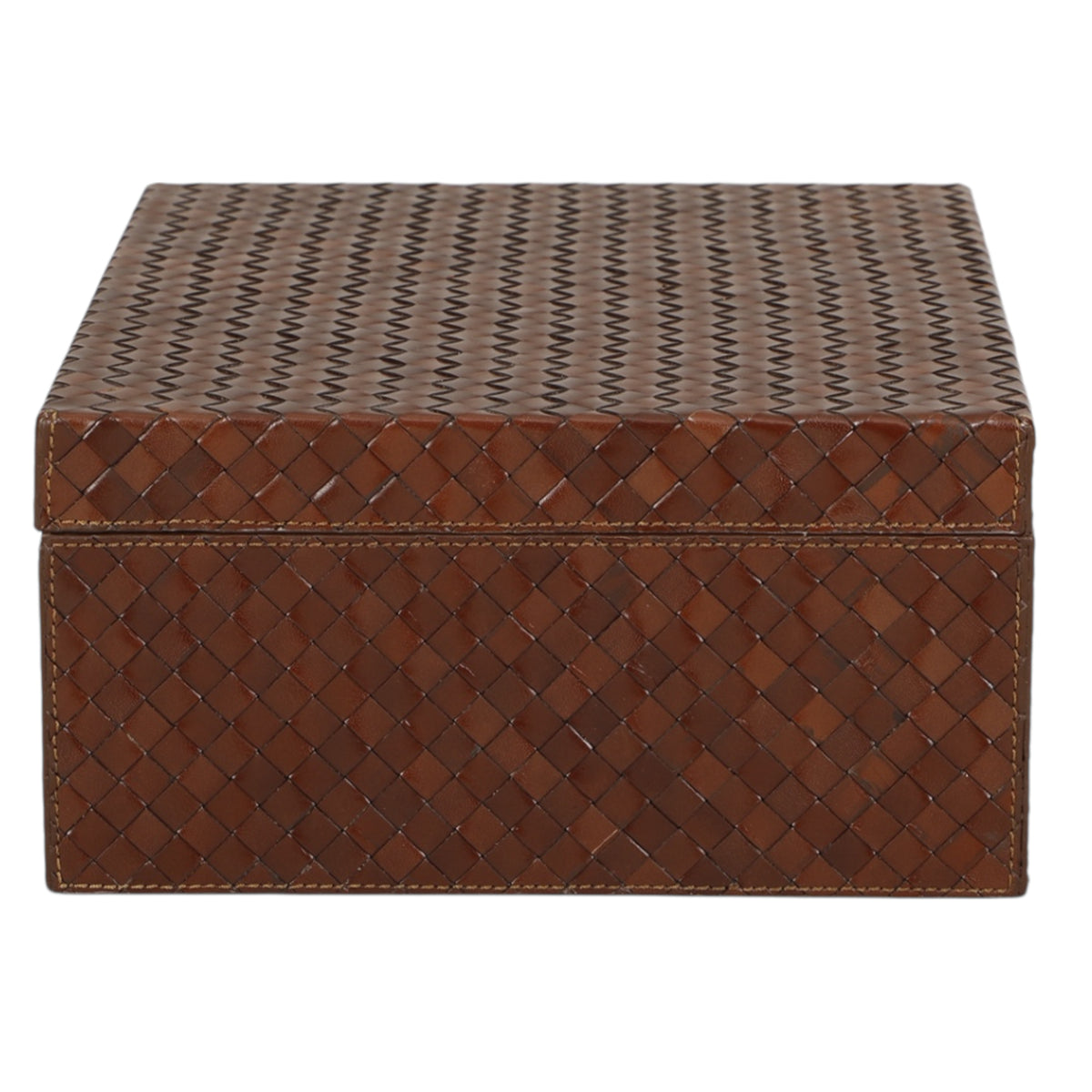 Woven Tobacco Leather Box L