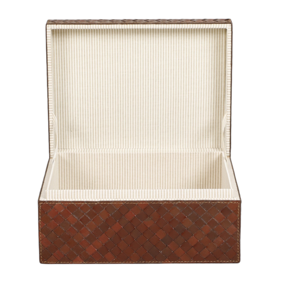 Woven Tobacco Leather Box S