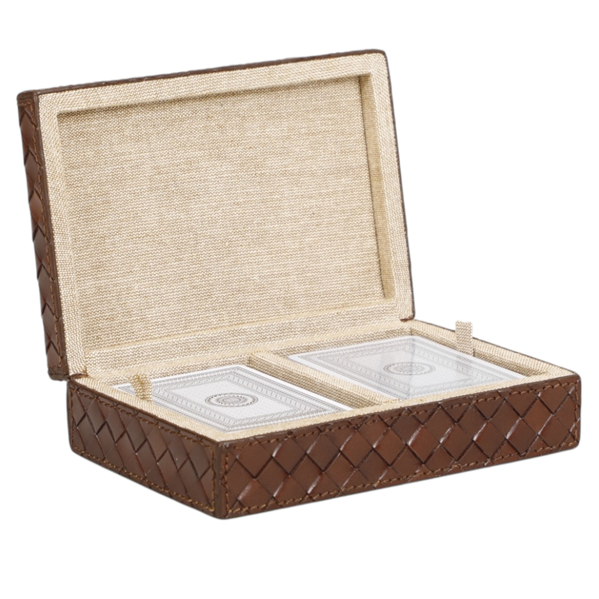 Woven Leather Card Box
