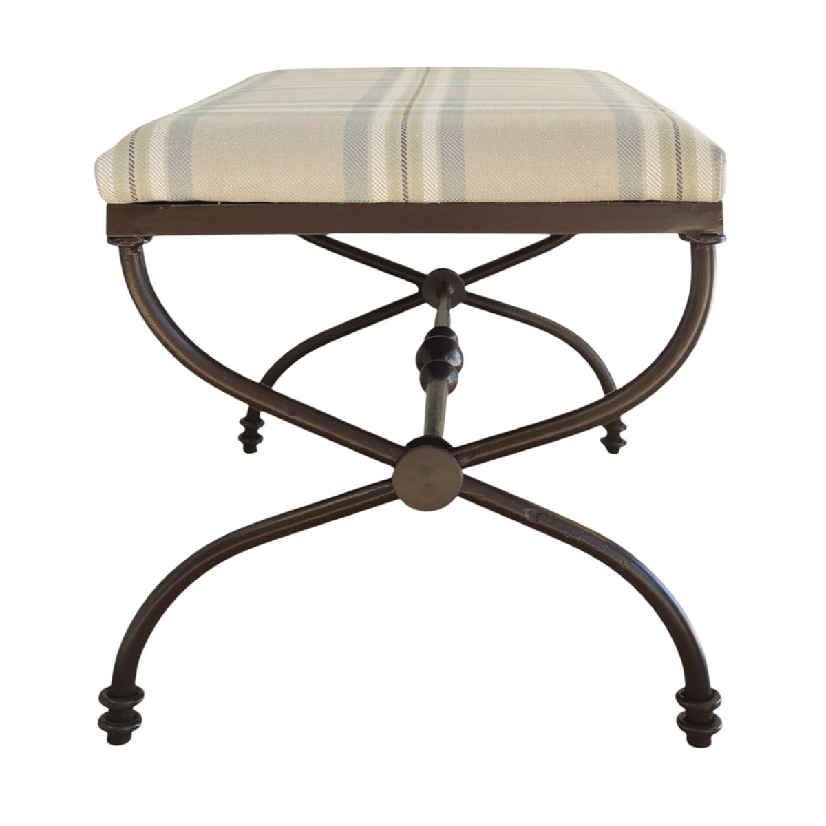 Zara Ottoman in Checked Fabric