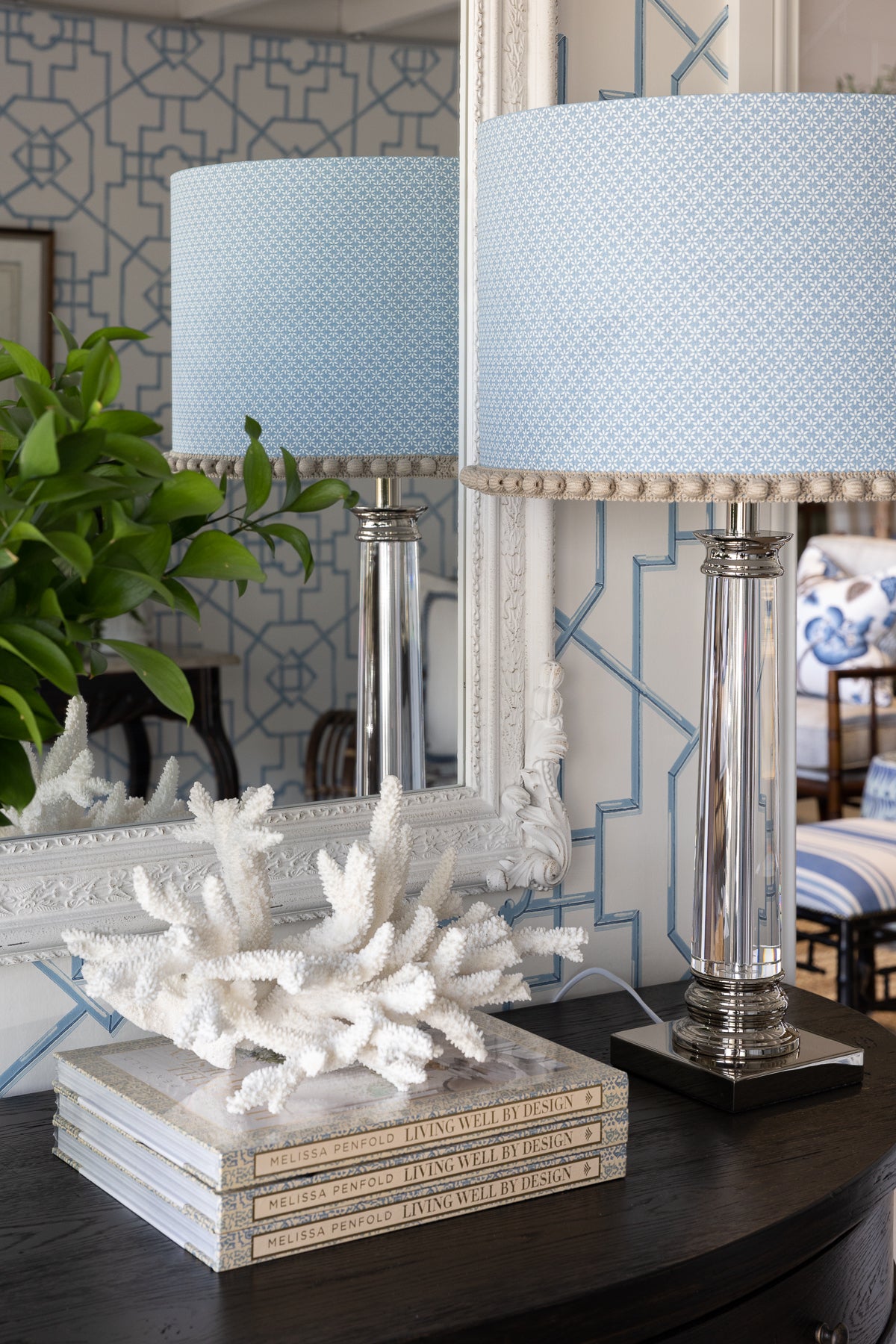 Nickel & Crystal Table Lamp