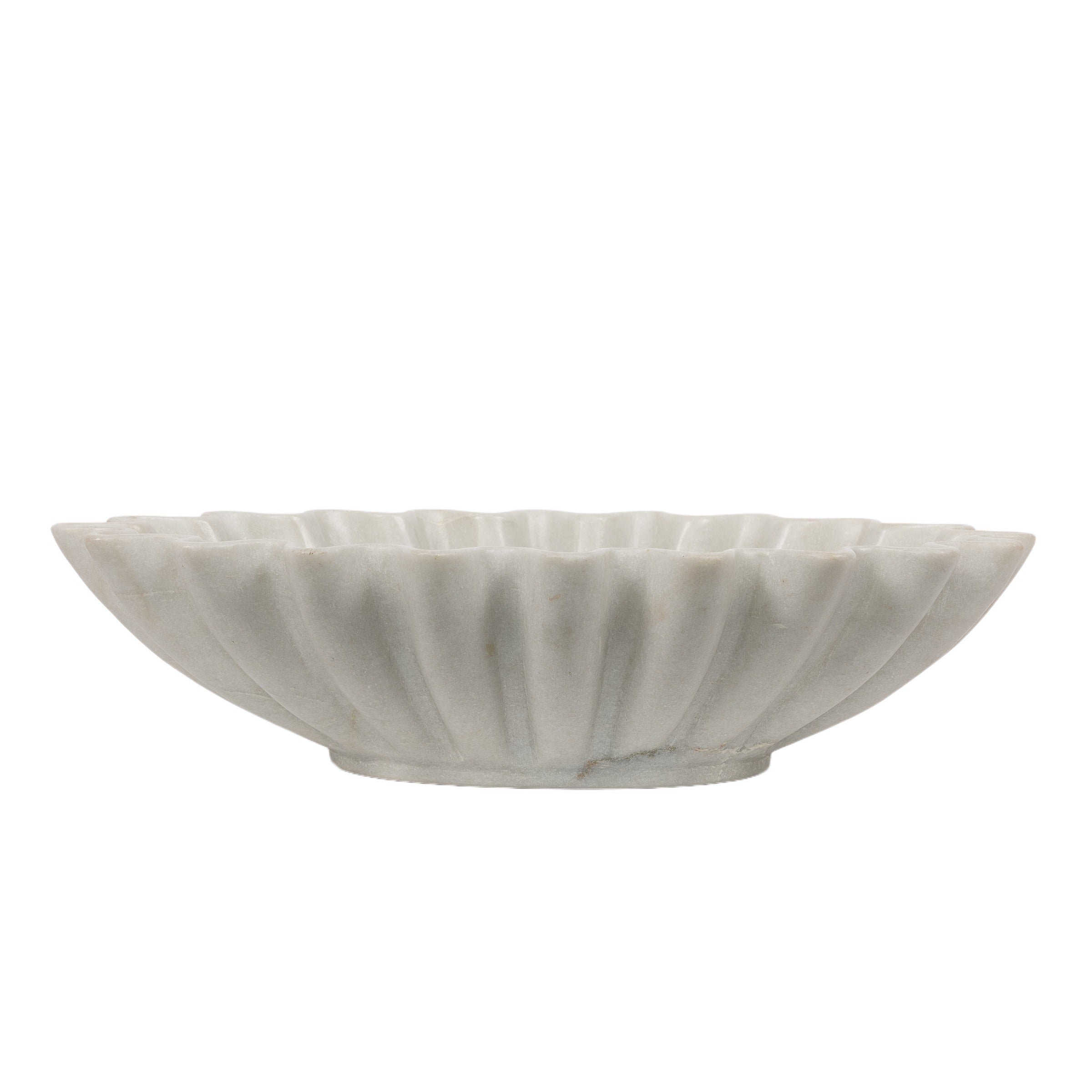 Oval Ruffled Edge Marble Bowl LRG