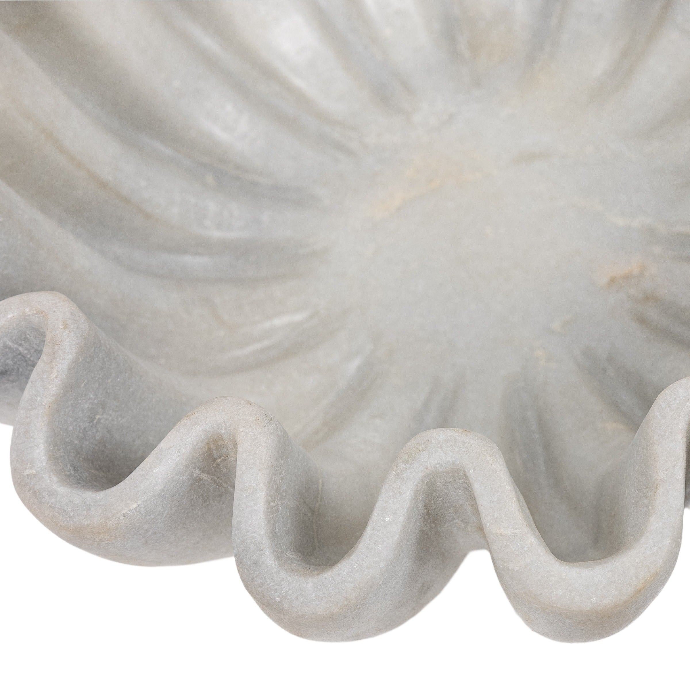 Marble Ruffled Edge Bowl Round