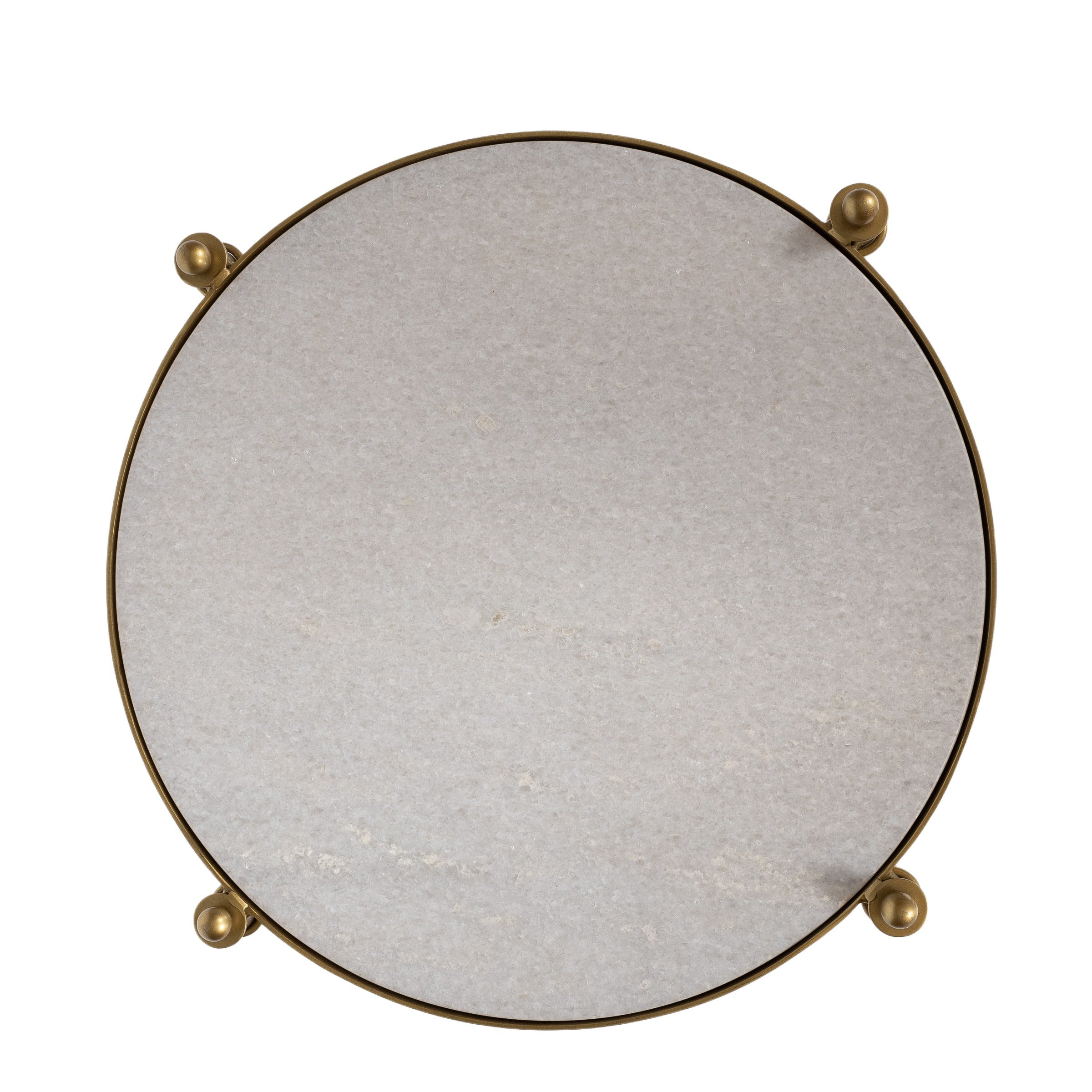 Brushed Gold & Marble Side Table