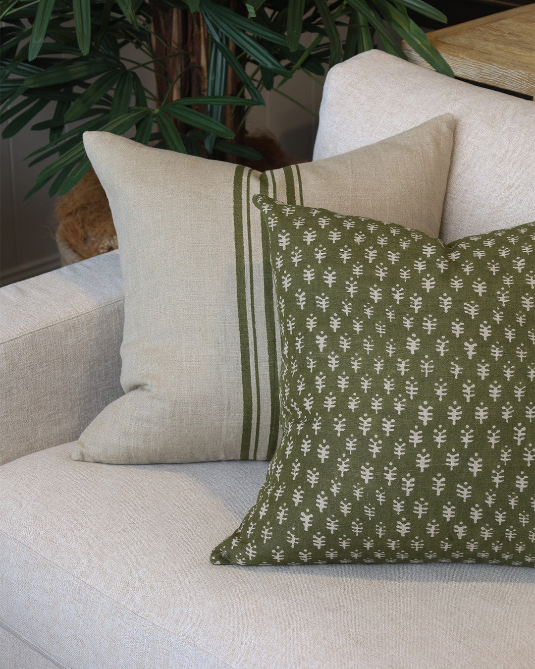 Ava Patterned Green Cushion
