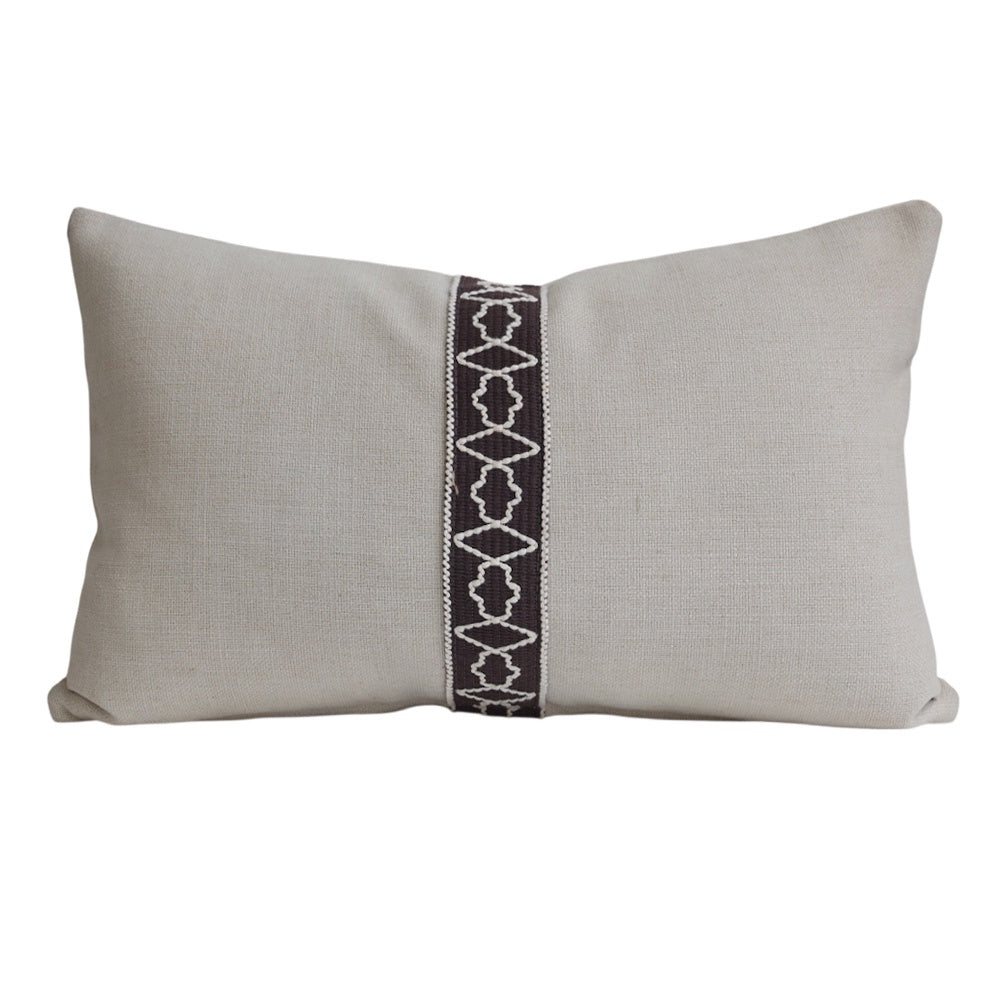 Beige & Chocolate Trim Lumbar