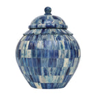 Blue Bone Carved Jar M