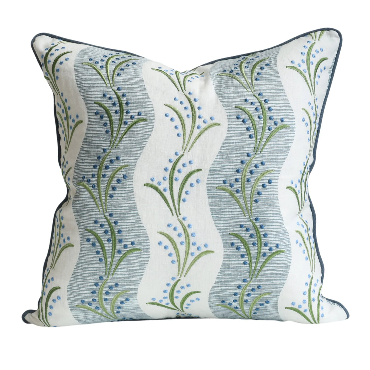Blue & Green Wavy Stripe Cushion