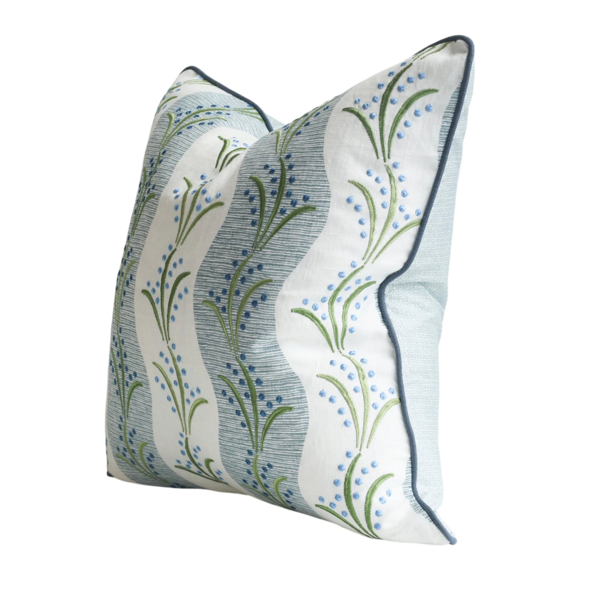 Blue & Green Wavy Stripe Cushion