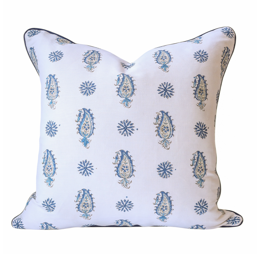 Indigo Blue Paisley Cushion