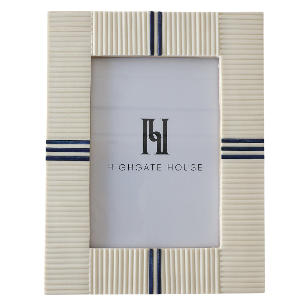 Bone Frame with Navy Stripes 5x7