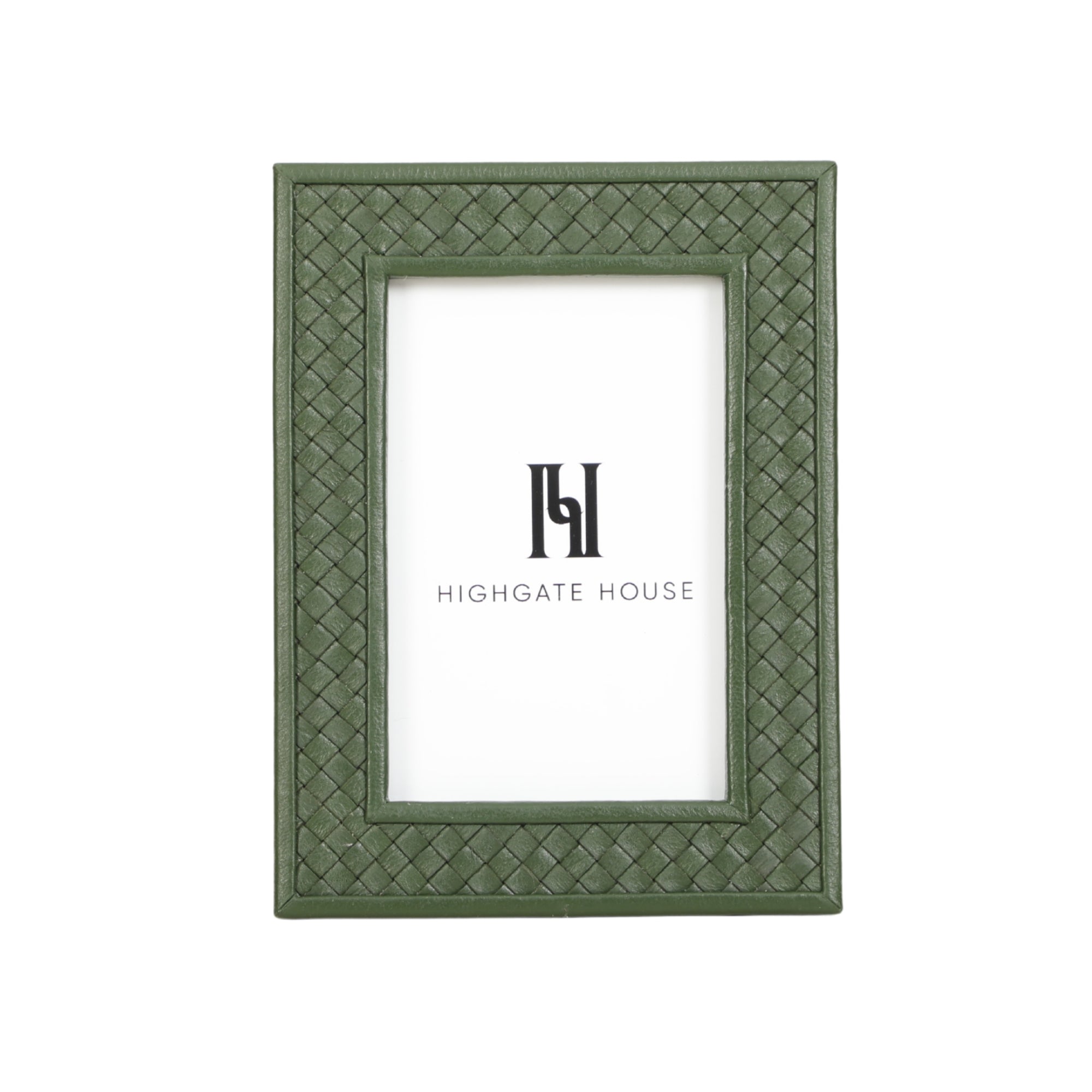 Braided Green Leather Photo Frame