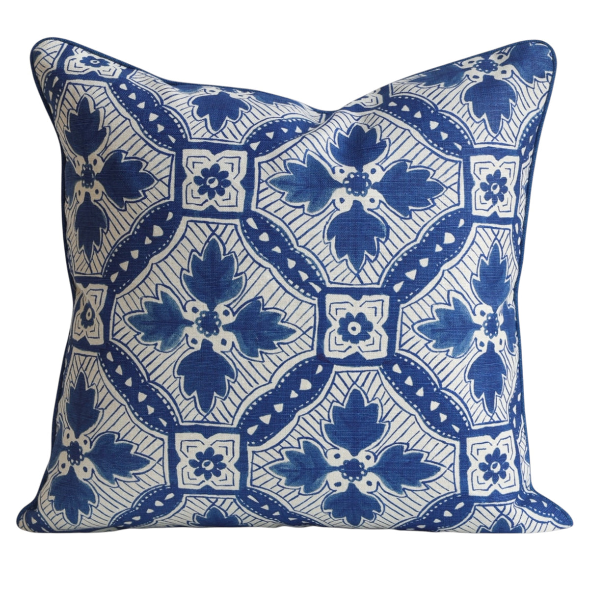 Bright Blue Medallion Cushion