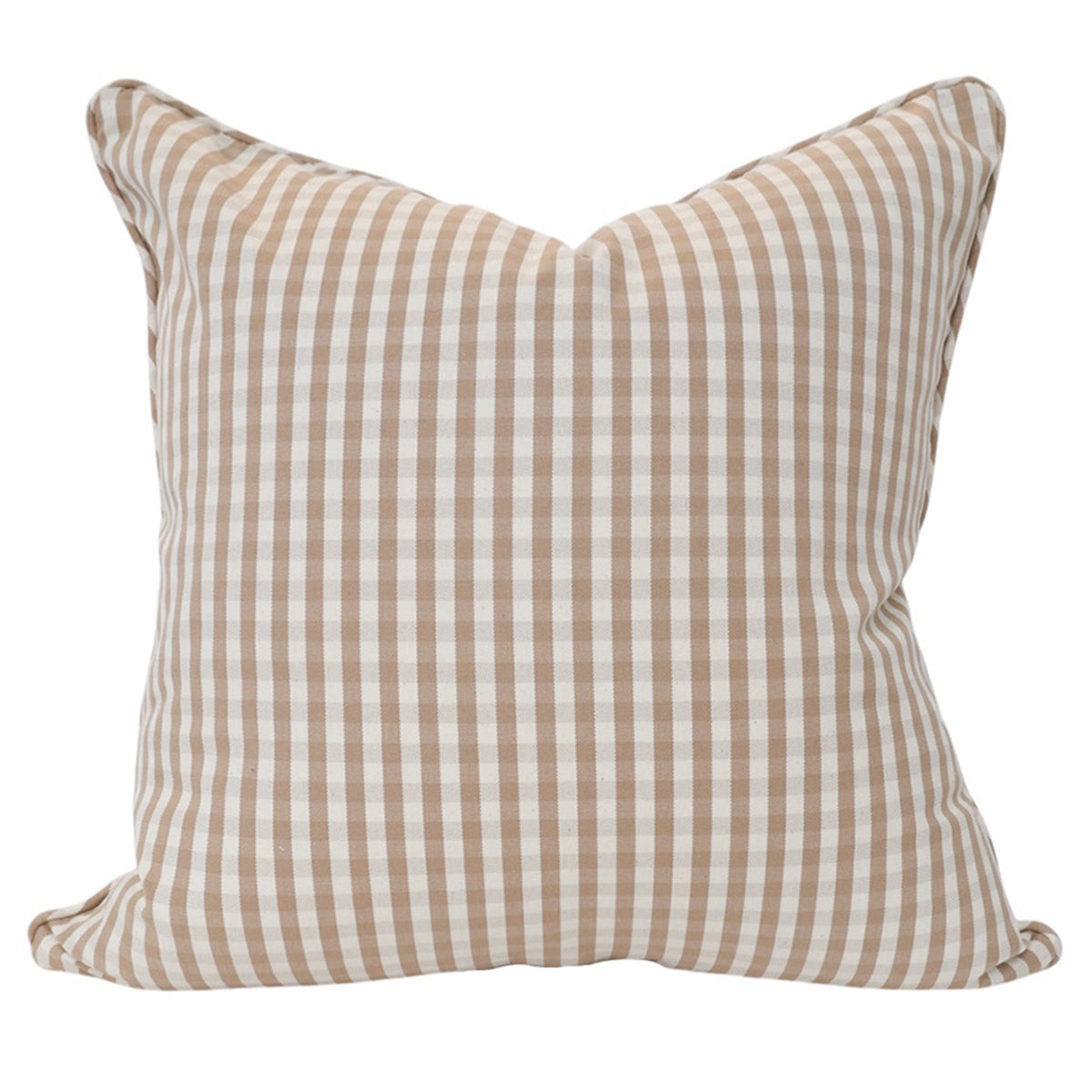 Coffee Boulevard Check Cushion