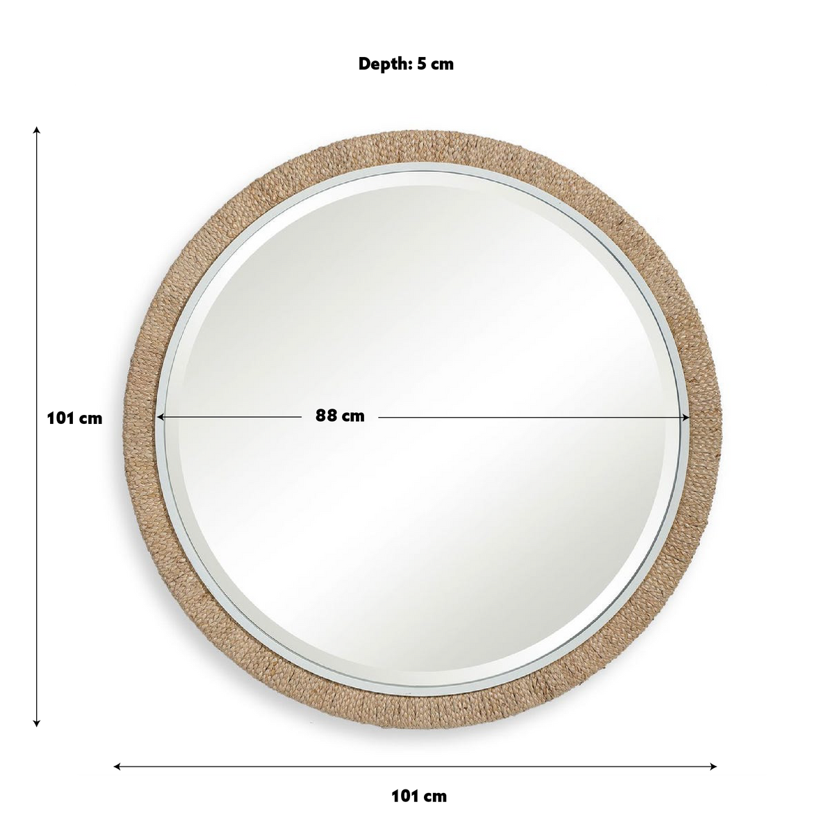 Carbet Woven Round Mirror