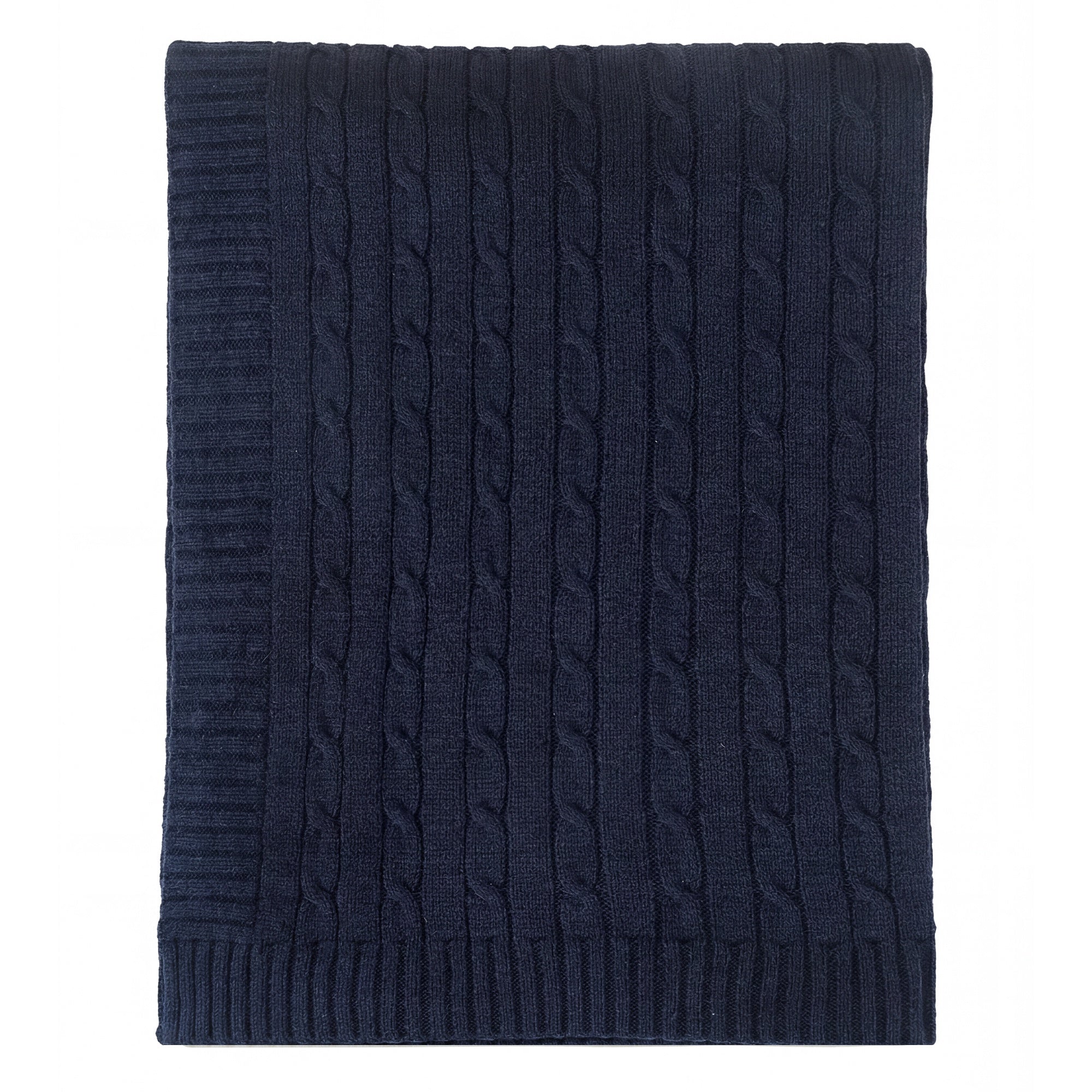 Cable Knit Throw Navy