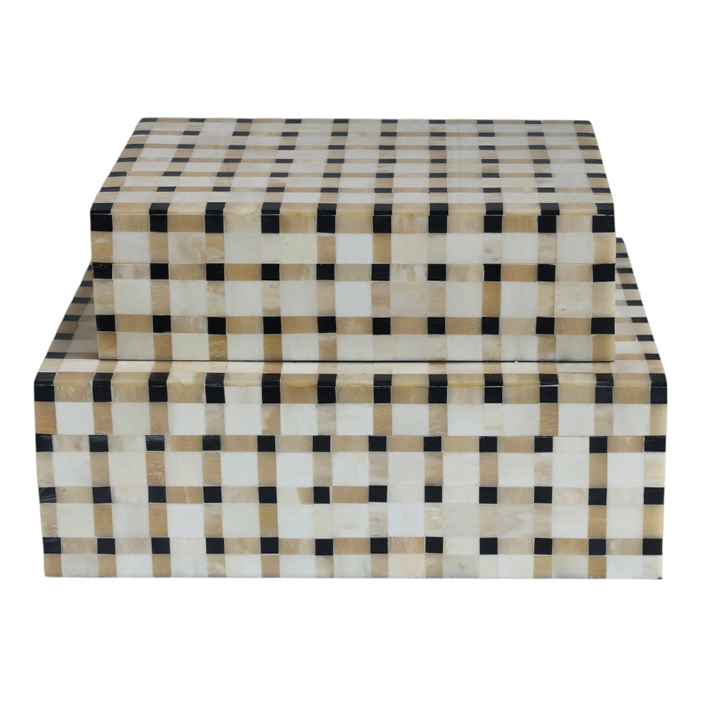 Checkered Black & Bone Box