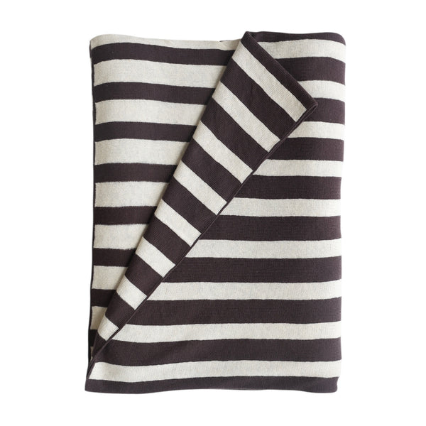 Striped Cotton Throw Chocolate