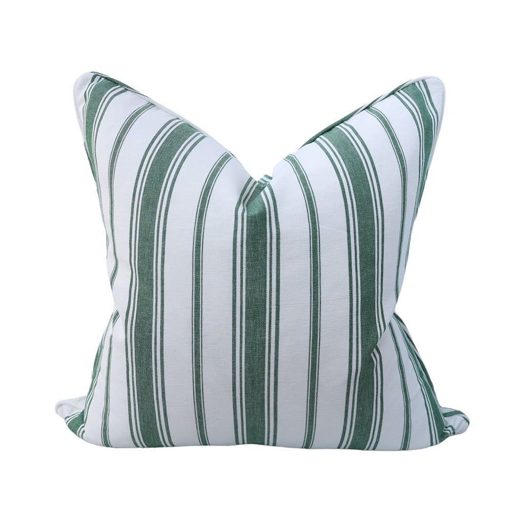Classic Green Striped Cushion