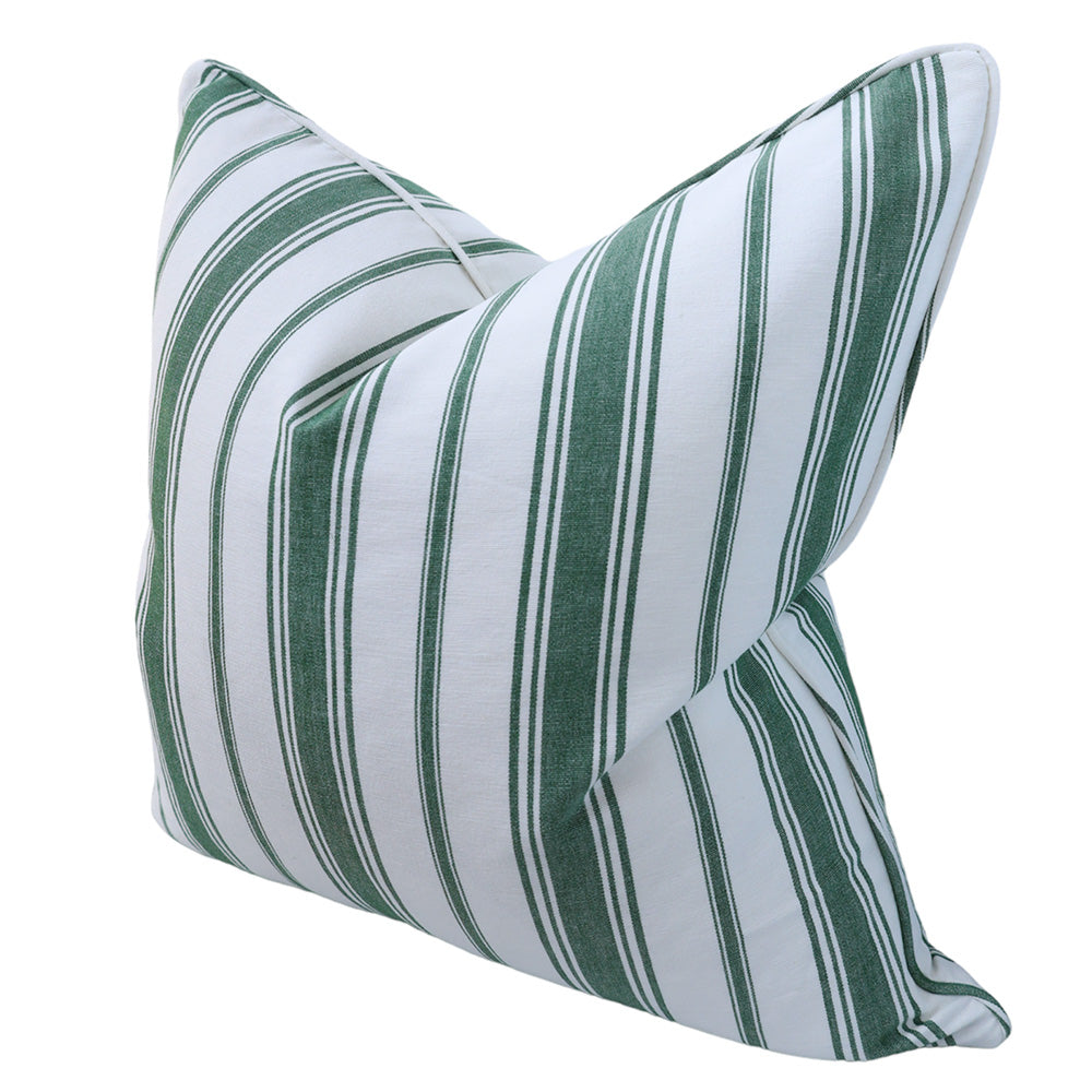Classic Green Striped Cushion