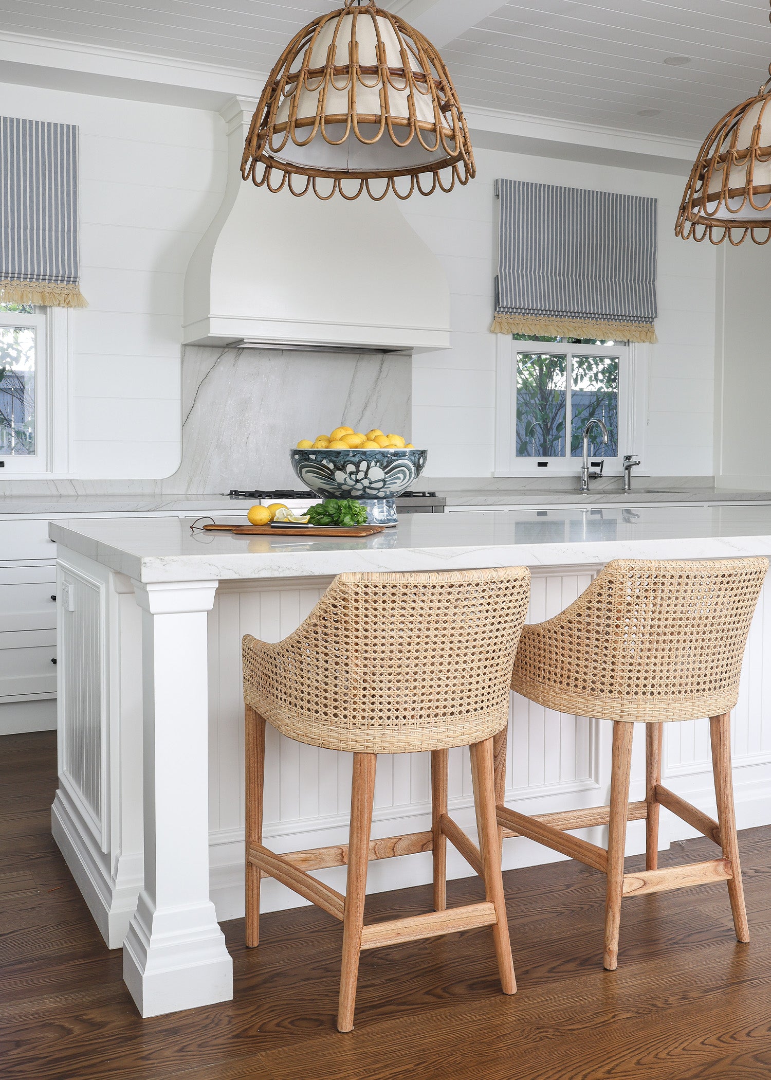 Classic Weave Natural Rattan Bar Stool