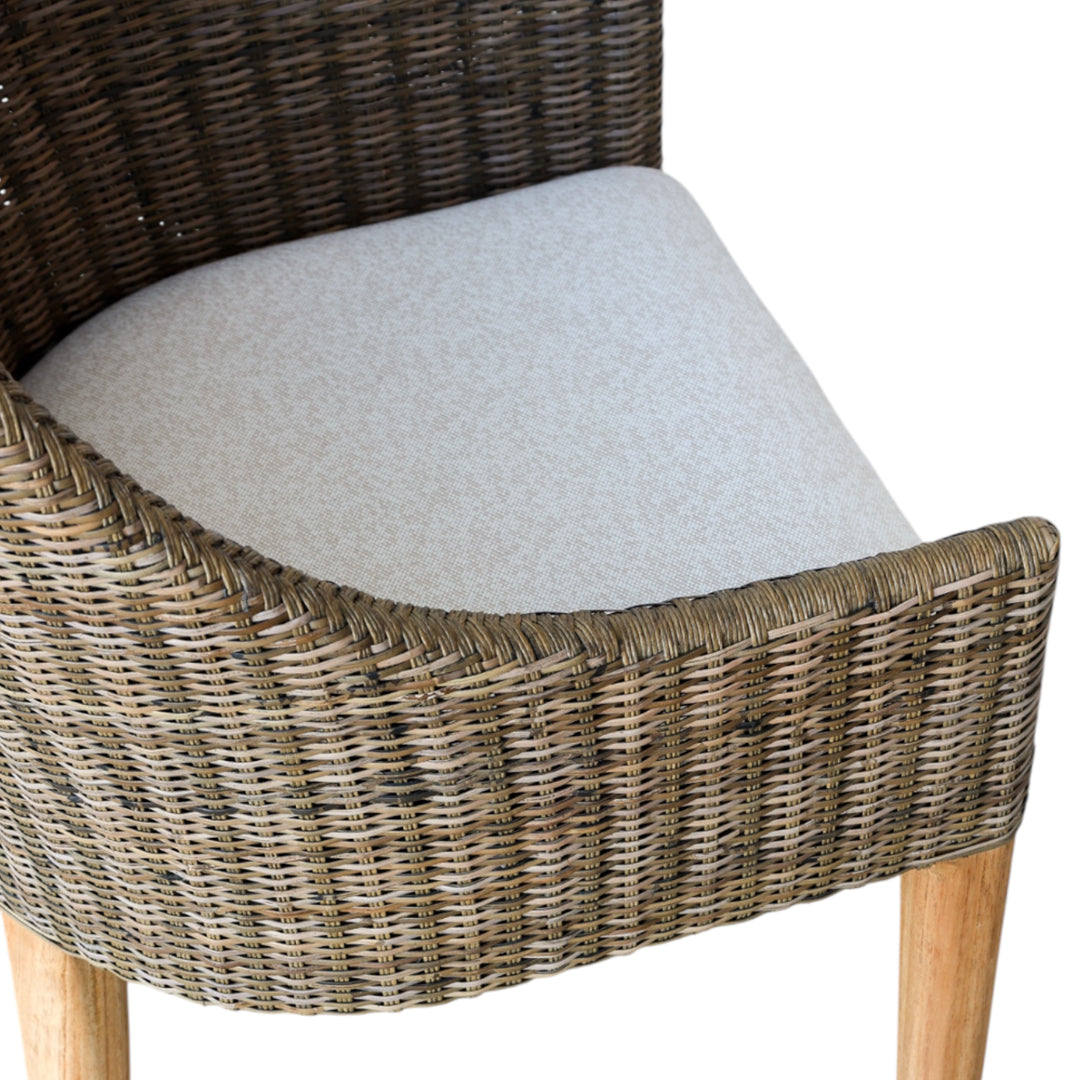 Classic Weave Rattan Smoke Dining Chair