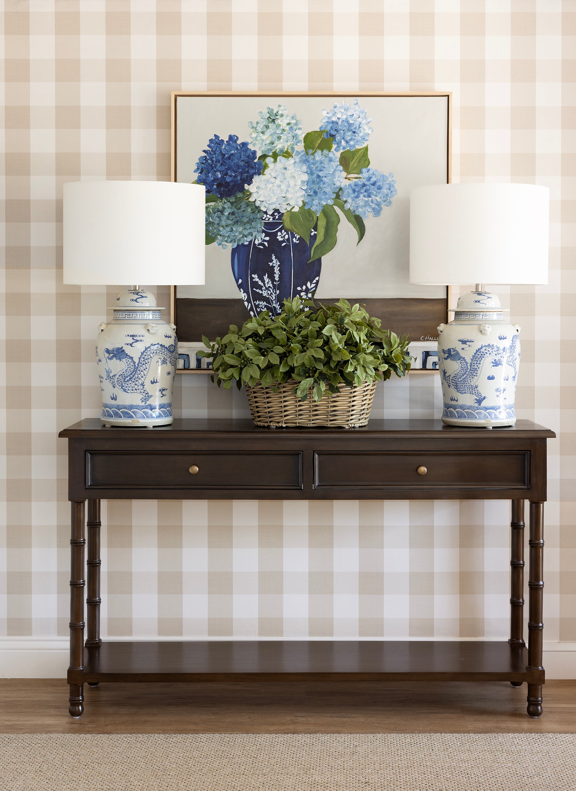 Faux Bamboo Console