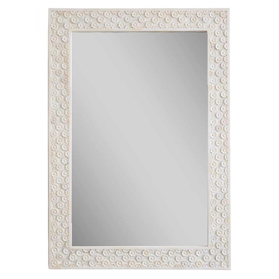Flower Button Bone Mirror