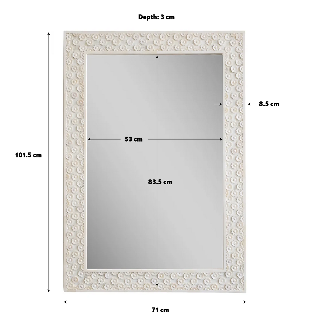 Flower Button Bone Mirror