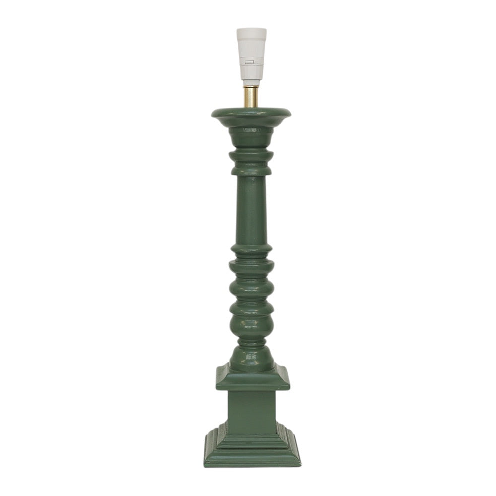 Turned Timber Green Column Lampbase