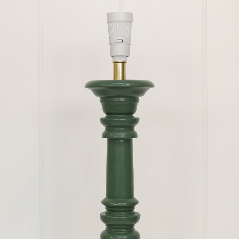 Turned Timber Green Column Lampbase