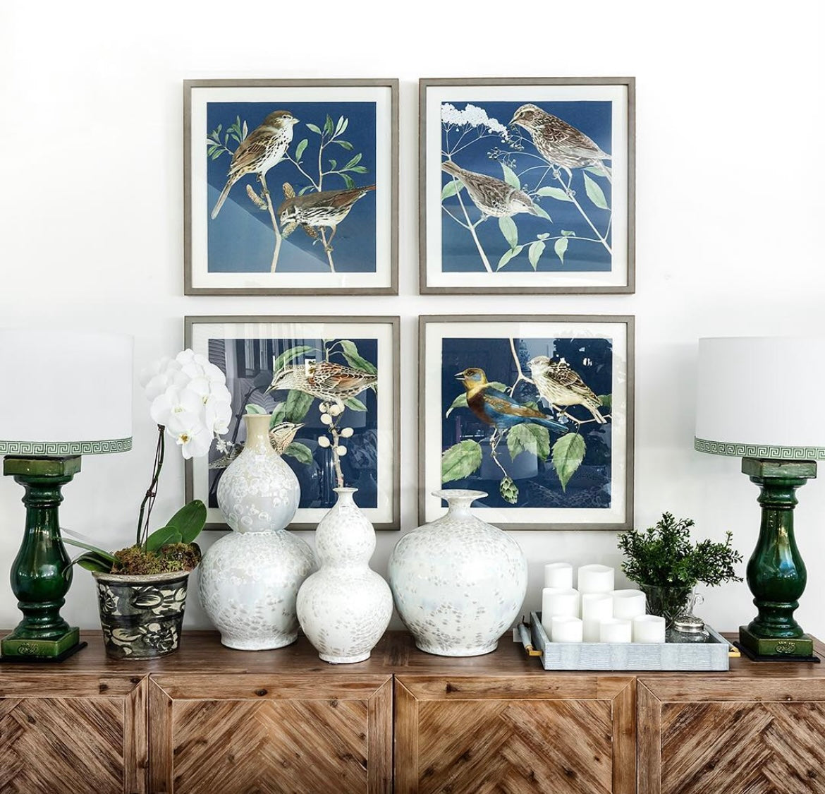 Pairs of Birds on Deep Blue 2